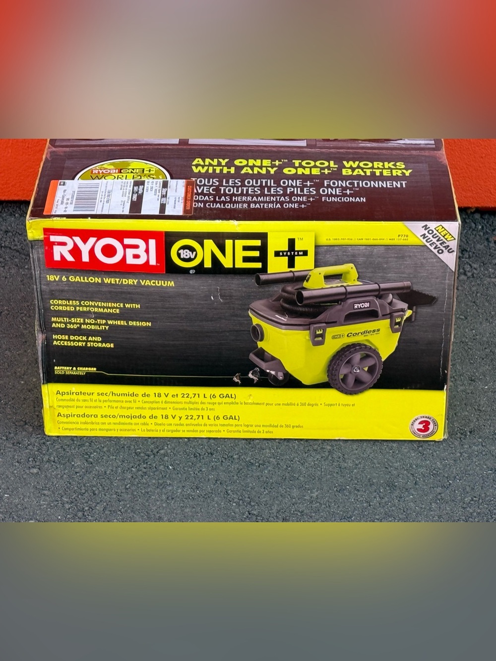 NEW Ryobi ONE+ 18V Cordless Wet/Dry Vacuum  - Tool Only
